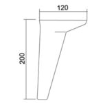 Ոտք VA 521-097 12*12*20 MAT CEVIZ - Image 2